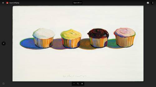 Look at the 2 paintings attached by artist Wayne Thiebaud....write 50 words about what makes them w