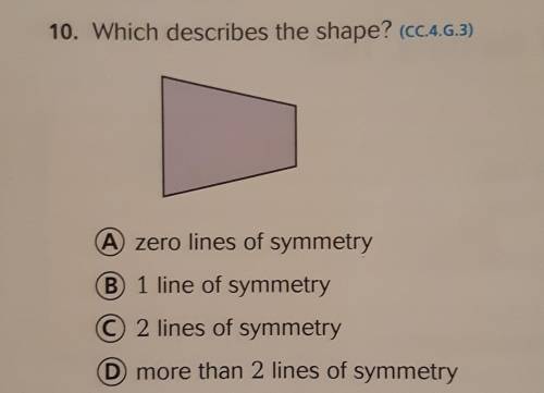Which describes the shape? ( check picture for options and figure)