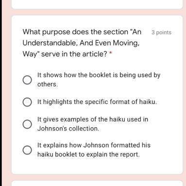 What purpose does the section An Understandable, And Even Moving, Way serve in the article? *