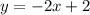 y =  - 2x + 2