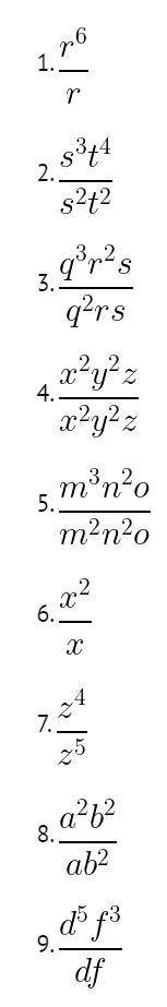 Simplify the following by subtracting the exponents. I will give brainlist