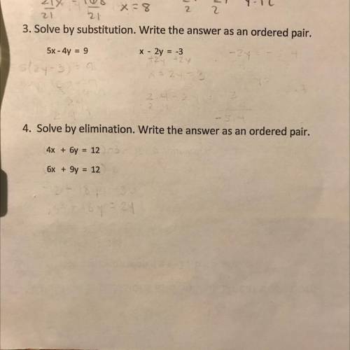 Question 3 and 4 need help