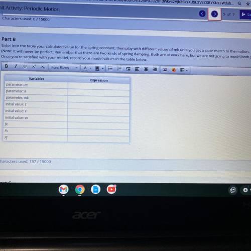 IC

2
11
!
Variables
Expression
parameter: m
parameter: k.
parameter: mk
initial value: t
initial