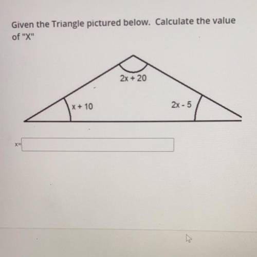 Find the Measure of the missing angles X in the
parallelogram pictured below:
