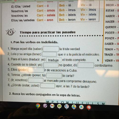 Need helping finding the verbs