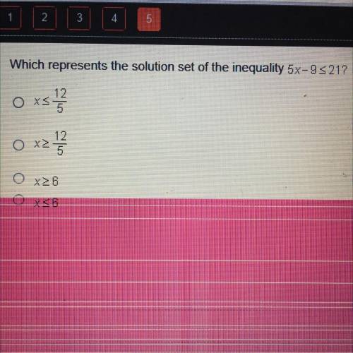 Which represents the solution set of the inequality