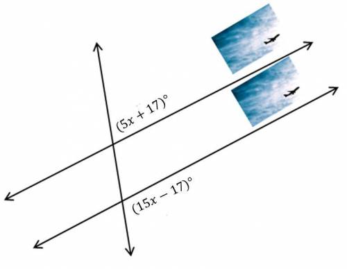 What is the value of x which proves that the runways are parallel? What is the measure of the large