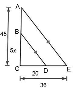 Solve for x. Question 9 options: A) 7 B) 5 C) 4 D) 6