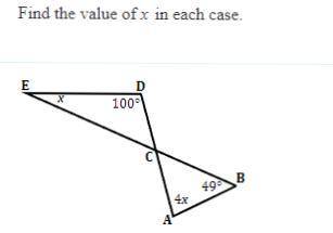 Find the value of x in each case.