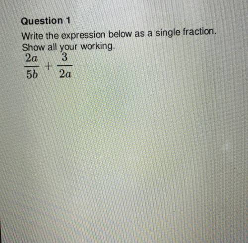 Write the expression as a single fraction:
please help, giving brainliest :)