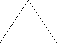 \setlength{\unitlength}{1cm}\begin{picture}(20,15)\qbezier(0,0)(0,0)(4,0)\qbezier(0,0)(0,0)(2,3)\qbezier(4,0)(4,0)(2,3)\end{picture}