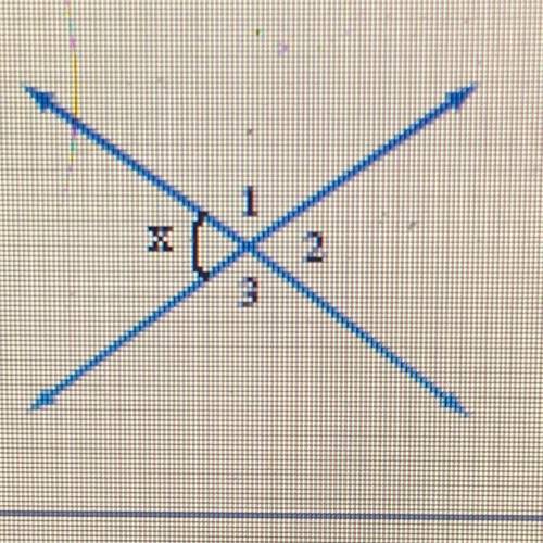 X = 68°, find the measures of angles 1, 2, and 3.
