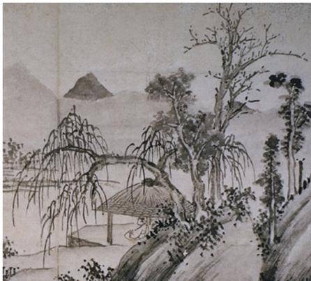 Which statement is true about Shen Zhou's Chinese painting?

Group of answer choices
Shen only use