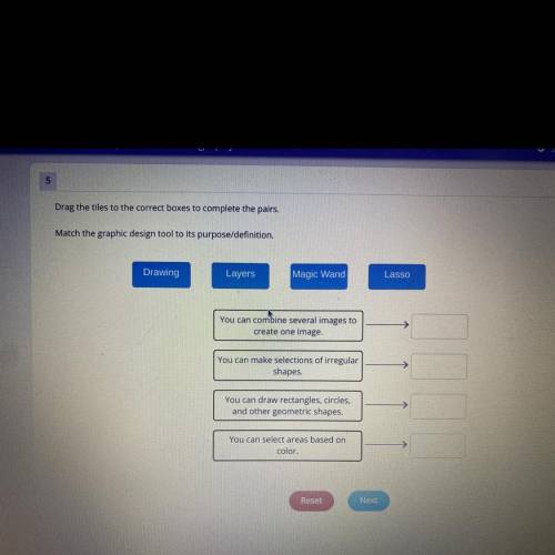￼ drag the tiles to the correct boxes to complete pairs match the graphic design tool to its purpos