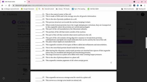 Please help me this is about cells and stuff