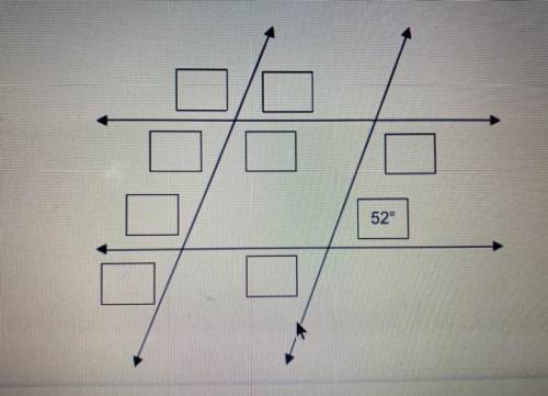 Drag each angle measure to the correct location on the image. Each angle measure can be used more t