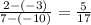 \frac{2-(-3)}{7-(-10)} =\frac{5}{17}