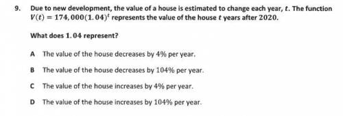 Due to new development, the value of a house is estimated to change each year , t. the function v(t
