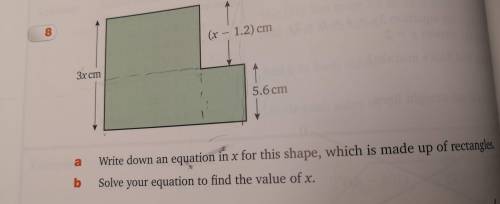 Write down an equation for x for this shape, which is made up of rectangles.