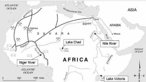 I NEED HELP ASAP!!!

This map shows the locations of various mines and trade routes across western