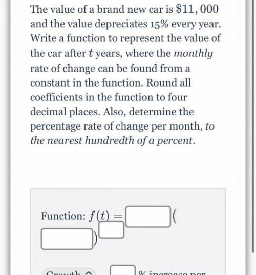 The value of a brand new car is $11, 000

and the value depreciates 15% every year.
Write a functi