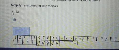 Simplify by expressing with radicals n√x^3^n