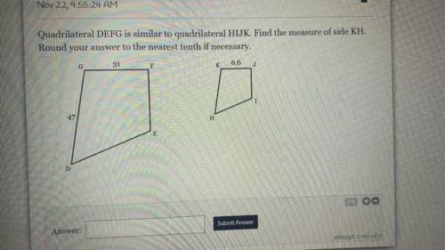 Find the measure of KH