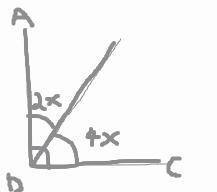 Angle a & b are complementary angles. If angle a = 2x and angle b = 4x, then what is the value