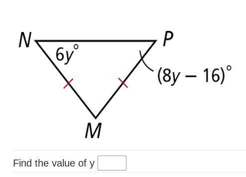 Find the value of Y - triangle measurmentsPLEASE HELP! I WILL GIVE BRAINLIEST!