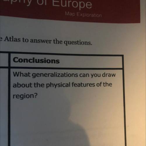 What generalizations can you draw
about the physical features of the
region?