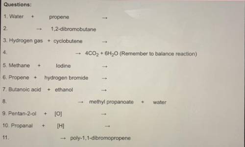 Organic Reactions:
Can anyone help? Pls