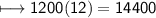 \\ \sf\longmapsto 1200(12)=14400