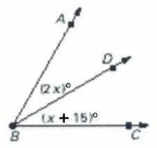 PLEASE HELP MEEE

1st pic. Referring to the figure, given ray BD bisects ∠ABC,
find the value of x