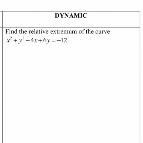 Find relative extremum
