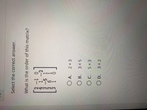 Please help me :0
What is the order of this matrix?