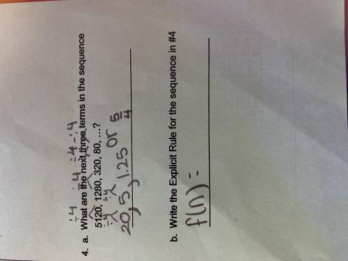 After solving the next three terms in

5120, 1280, 320, 80, …
How could you find the explicit rule