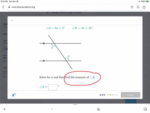 Help me please

You need to find the measure of angle A
Most people don’t do this when I ask these