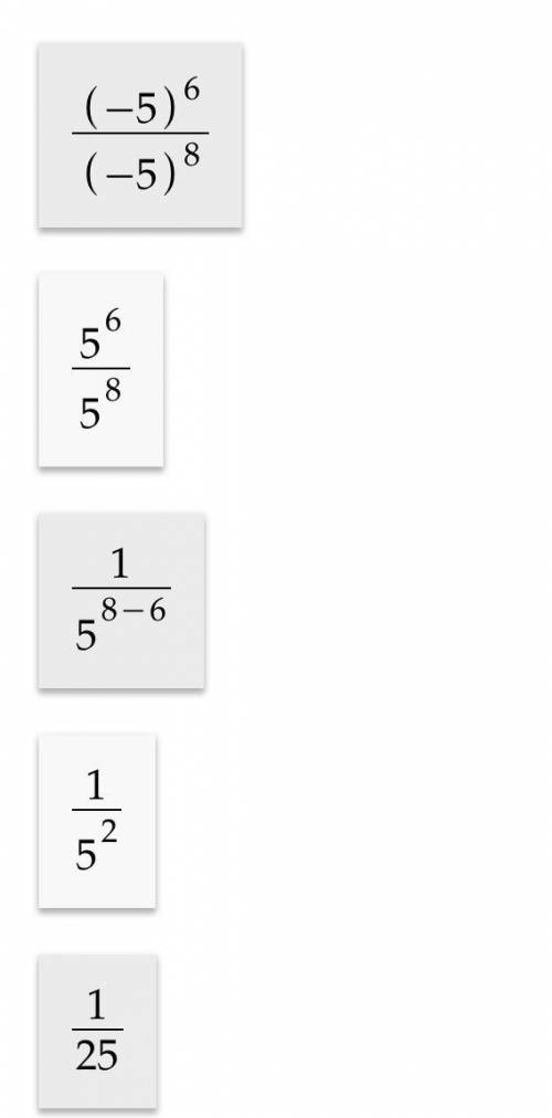 (-5)⁶ ÷ (-5)⁸Solution