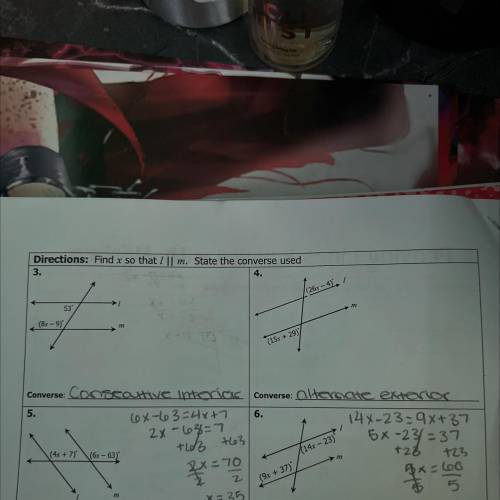 PLEASE HELP. 
Directions: Find c so that L || M. State the converse used