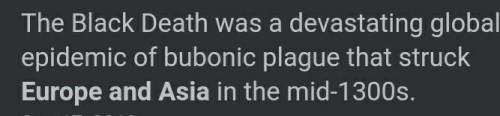 3. Which continents were affected by the Black Death? I