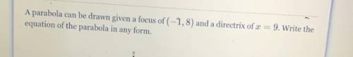 What is the equation of the parabola? If correct will award brainliest, scam answers will be report