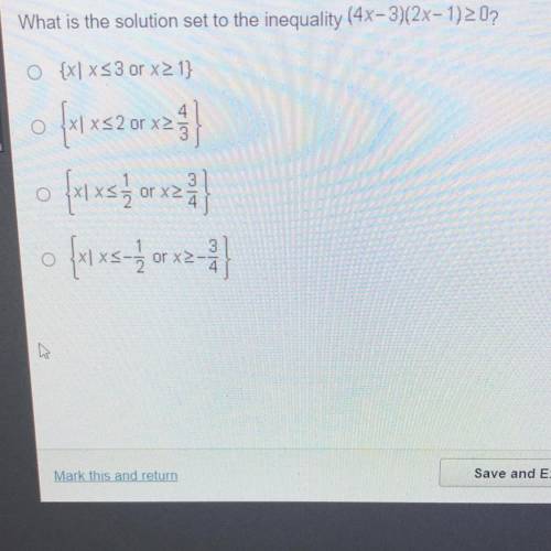 What is the solution set to the inequality?