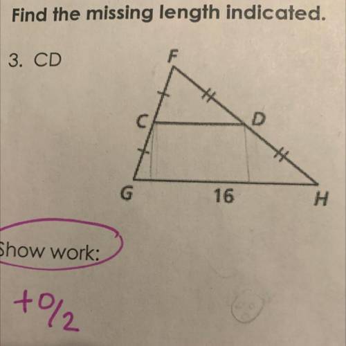 Find the missing length indicated of CD