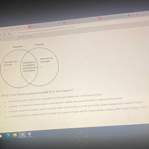 Josie created a Venn Diagram to determine the differences and similarities between weather and clim