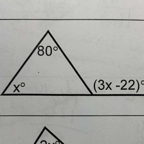 Given the following Solve for x