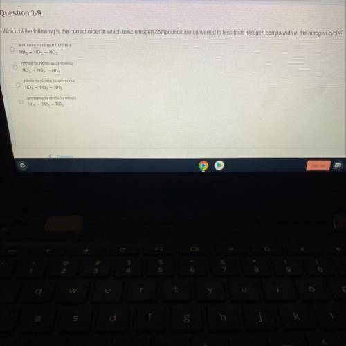 Which of the following is the correct order in which toxic nitrogen compounds are converted to less