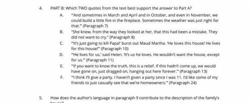 part b: which two quotes from the text best supports the answer to part a? A.”and sometimes in marc