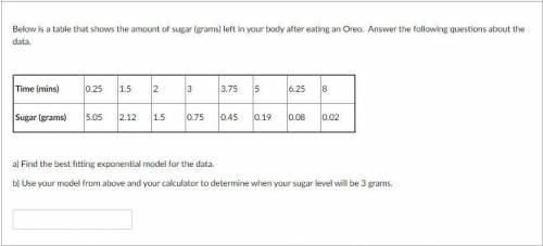 PLEASE HELP 
calculator to determine when your sugar level will be 3 grams.