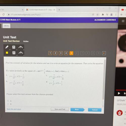 Find the constant of variation for the relation and use it to write an equation for the statement.