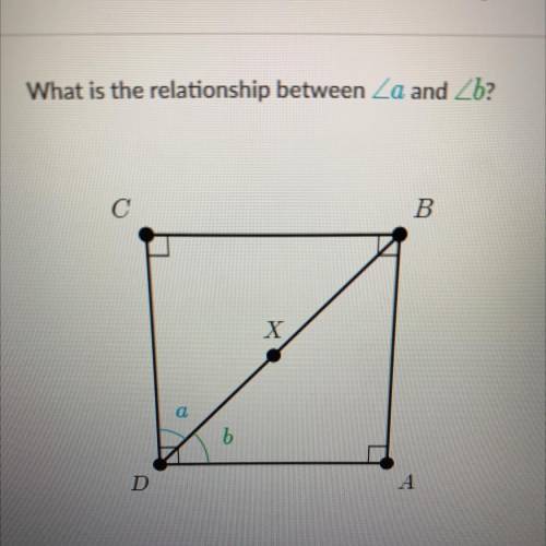 ⚠️URGENT⚠️

What is the relationship between Za and Zb?
A vertical angle
B complementary angle
C s